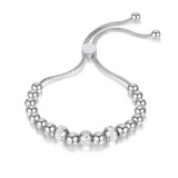 Stainless steel zircon ball adjustable bracelet