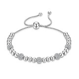 Stainless steel zircon ball adjustable bracelet