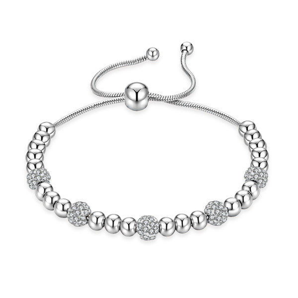 Stainless steel zircon ball adjustable bracelet