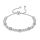 Stainless steel zircon ball adjustable bracelet