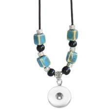 Beaded ceramic adjustable length necklace fit  20MM Snaps button jewelry wholesale