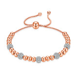 Stainless steel zircon ball adjustable bracelet