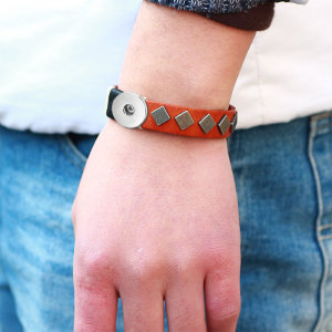 genuine leather bracelets fit  20MM Snaps button jewelry wholesale