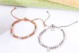 Stainless steel zircon ball adjustable bracelet