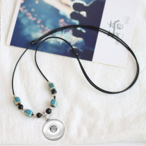 Beaded ceramic adjustable length necklace fit  20MM Snaps button jewelry wholesale