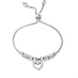 LOVE Stainless steel zircon ball adjustable bracelet
