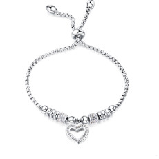LOVE Stainless steel zircon ball adjustable bracelet