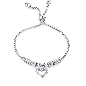 LOVE Stainless steel zircon ball adjustable bracelet
