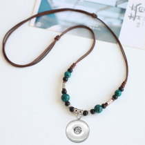Beaded ceramic adjustable length necklace fit  20MM Snaps button jewelry wholesale