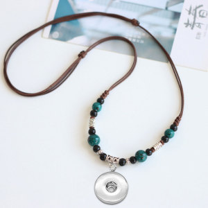 Beaded ceramic adjustable length necklace fit  20MM Snaps button jewelry wholesale