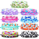 Three-piece hand-woven wax string bracelet color beaded bohemian bracelet set