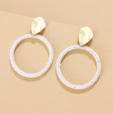 Bohemian colored rice bead ring earrings