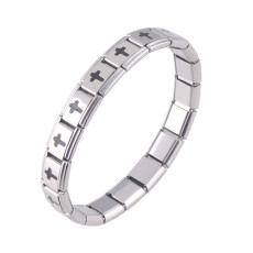 Stainless steel cross elastic bracelet