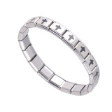 Stainless steel cross elastic bracelet