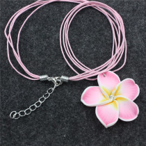 Soft Clay Eggflower Necklace Earrings Two Piece Set