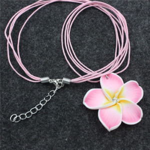 Soft Clay Eggflower Necklace Earrings Two Piece Set