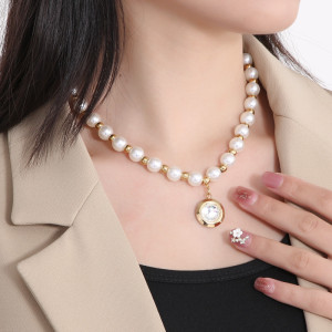 Stainless Steel Pearl Necklace Mother's Day Gift