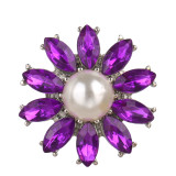 20MM design snap Silver Plated With rhinestones and pearl charms snaps jewerly