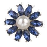 20MM design snap Silver Plated With rhinestones and pearl charms snaps jewerly