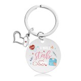 Nurse's Day Stainless Steel Round Plate Color Printing Key Chain