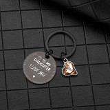 Black Mother's Day Stainless Steel Round Key Chain