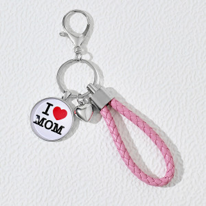 Metal Leather Keychain Mother's Day Father's Day Gift