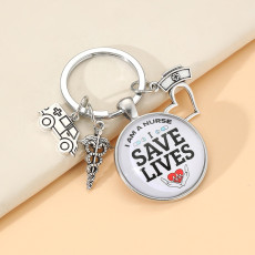 Nurse's Day Doctor's Time Gem Oil Dropping Nurse Hat Keychain Syringe Pendant Accessories