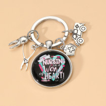 Nurse's Day Doctor's Time Gem Oil Dropping Nurse Hat Keychain Syringe Pendant Accessories