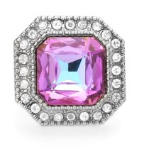 20MM Dazzling purple design Rhinestone enamel Metal snap button charms