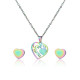 Stainless steel Mother's Day earrings necklace set