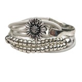 Daisy Bracelet Irregular Splice Flower Leather Rope Bracelet