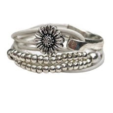 Daisy Bracelet Irregular Splice Flower Leather Rope Bracelet