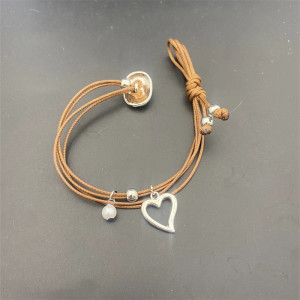Loving multi-layer leather alloy woven bracelet