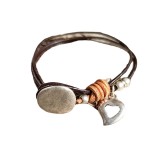 Loving multi-layer leather alloy woven bracelet
