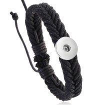 20MM Snaps button jewelry wholesale Handwoven Wax Thread Vintage Bracelet