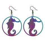 Stainless Steel Colorful Hippocampus Earrings