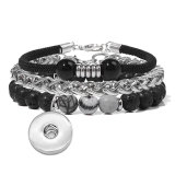 Natural Stone Beads Stainless Steel Chain Combination Set fit  20MM Snaps button jewelry wholesale