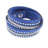 Long leather hot drill multi-layer woven bracelet