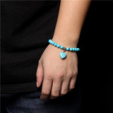 Natural Stone Love Pendant Elastic Bracelet