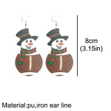 Christmas Snowman Leather Earrings Sports Football Baseball Football Volleyball Student Teacher Earrings