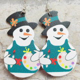 Christmas Snowman Leather Earrings Sports Football Baseball Football Volleyball Student Teacher Earrings