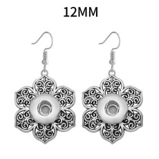 12MM Flower Metal Necklace Set Earring Snaps button jewelry wholesale