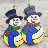 Christmas Snowman Leather Earrings Sports Football Baseball Football Volleyball Student Teacher Earrings