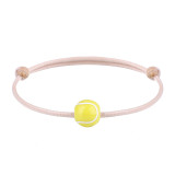 Ball Bracelet Handwoven Wax Thread Baseball Football Basketball Volleyball Adjustable Bracelet