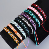 Handwoven waterproof wax thread bracelet Bohemian crystal bracelet
