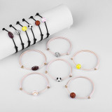 Ball Bracelet Handwoven Wax Thread Baseball Football Basketball Volleyball Adjustable Bracelet