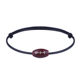 Ball Bracelet Handwoven Wax Thread Baseball Football Basketball Volleyball Adjustable Bracelet