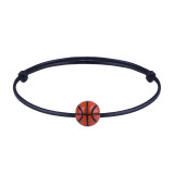 Ball Bracelet Handwoven Wax Thread Baseball Football Basketball Volleyball Adjustable Bracelet