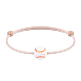 Ball Bracelet Handwoven Wax Thread Baseball Football Basketball Volleyball Adjustable Bracelet