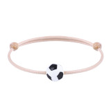 Ball Bracelet Handwoven Wax Thread Baseball Football Basketball Volleyball Adjustable Bracelet